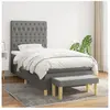 vidaXL Sommier à lattes de lit et matelas Gris foncé 90x190 cm Tissu
