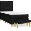vidaXL Sommier à lattes de lit avec matelas Noir 90x190 cm Tissu