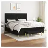 vidaXL Sommier à lattes de lit avec matelas Noir 160x200 cm Tissu