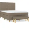 vidaXL Sommier à lattes de lit avec matelas Taupe 140x190 cm Tissu