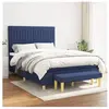 vidaXL Sommier à lattes de lit avec matelas Bleu 140x190 cm Tissu