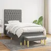 vidaXL Sommier à lattes de lit avec matelas Gris foncé 90x200 cm Tissu