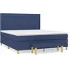 vidaXL Sommier à lattes de lit avec matelas Bleu 180x200 cm Tissu