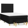 vidaXL Sommier à lattes de lit avec matelas Noir 120x200 cm Tissu