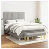 vidaXL Sommier à lattes de lit avec matelas Gris clair 140x190cm Tissu