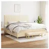 vidaXL Sommier à lattes de lit avec matelas Crème 200x200 cm Tissu