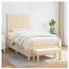 vidaXL Sommier à lattes de lit avec matelas Crème 90x200 cm Tissu
