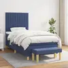 vidaXL Sommier à lattes de lit avec matelas Bleu 90x200 cm Tissu