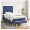 vidaXL Sommier à lattes de lit avec matelas Bleu 100x200 cm Tissu