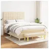 vidaXL Sommier à lattes de lit avec matelas Crème 140x200 cm Tissu