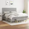 vidaXL Sommier à lattes de lit avec matelas Gris clair 160x200cm Tissu