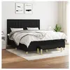 vidaXL Sommier à lattes de lit avec matelas Noir 160x200 cm Tissu