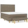 vidaXL Sommier à lattes de lit avec matelas Taupe 140x200 cm Tissu