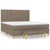 vidaXL Sommier à lattes de lit avec matelas Taupe 160x200 cm Tissu