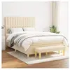 vidaXL Sommier à lattes de lit avec matelas Crème 140x190 cm Tissu