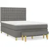 vidaXL Sommier à lattes de lit avec matelas Gris foncé 140x200cm Tissu