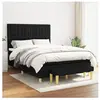 vidaXL Sommier à lattes de lit avec matelas Noir 140x200 cm Tissu