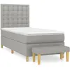 vidaXL Sommier à lattes de lit avec matelas Gris clair 100x200cm Tissu