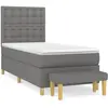 vidaXL Sommier à lattes de lit avec matelas Gris foncé 100x200cm Tissu