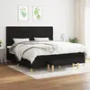 vidaXL Sommier à lattes de lit avec matelas Noir 200x200 cm Tissu
