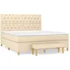 vidaXL Sommier à lattes de lit avec matelas Crème 160x200 cm Tissu
