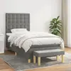 vidaXL Sommier à lattes de lit et matelas Gris foncé 90x190 cm Tissu