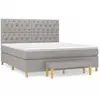 vidaXL Sommier à lattes de lit avec matelas Gris clair 160x200cm Tissu