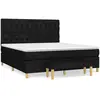 vidaXL Sommier à lattes de lit avec matelas Noir 160x200 cm Tissu