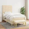 vidaXL Sommier à lattes de lit et matelas Crème 90x190 cm Tissu