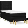 vidaXL Sommier à lattes de lit avec matelas Noir 90x200 cm Tissu