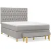 vidaXL Sommier à lattes de lit avec matelas Gris clair 140x200cm Tissu