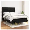 vidaXL Sommier à lattes de lit avec matelas Noir 140x200 cm Tissu