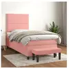 vidaXL Sommier à lattes de lit et matelas Rose 80x200 cm Velours