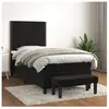 vidaXL Sommier à lattes de lit avec matelas Noir 90x190 cm Velours