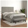 vidaXL Sommier à lattes de lit et matelas Gris clair 140x200cm Velours