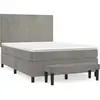 vidaXL Sommier à lattes de lit et matelas Gris clair 140x190cm Velours