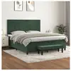 vidaXL Sommier à lattes de lit et matelas Vert foncé 160x200cm Velours