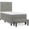 vidaXL Sommier à lattes de lit et matelas Gris clair 100x200cm Velours