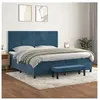 vidaXL Sommier à lattes de lit et matelas Bleu foncé 200x200cm Velours