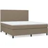 vidaXL Sommier à lattes de lit avec matelas Taupe 160x200 cm Tissu