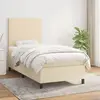 vidaXL Sommier à lattes de lit avec matelas Crème 100x200 cm Tissu