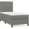 vidaXL Sommier à lattes de lit avec matelas Gris foncé 80x200 cm Tissu