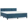 vidaXL Sommier à lattes de lit et matelas Bleu foncé 180x200cm Velours