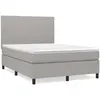 vidaXL Sommier à lattes de lit avec matelas Gris clair 140x190cm Tissu