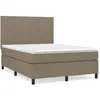 vidaXL Sommier à lattes de lit avec matelas Taupe 140x190 cm Tissu