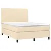 vidaXL Sommier à lattes de lit avec matelas Crème 140x190 cm Tissu