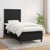 vidaXL Sommier à lattes de lit avec matelas Noir 90x190 cm Tissu