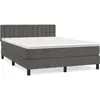 vidaXL Sommier à lattes de lit et matelas Gris foncé 140x200cm Velours
