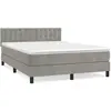 vidaXL Sommier à lattes de lit et matelas Gris clair 140x190cm Velours