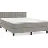vidaXL Sommier à lattes de lit et matelas Gris clair 140x200cm Velours